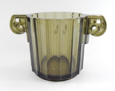 A Sabino grey glass vase or wine cooler