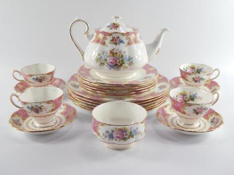 A Royal Albert porcelain part tea service