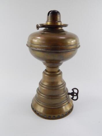 An A T Wiley & Co brass Wanzer lamp