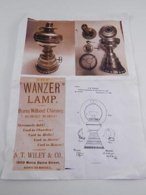 An A T Wiley & Co brass Wanzer lamp - 2