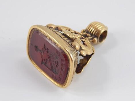 An early 19thC armorial Carnelian fob seal