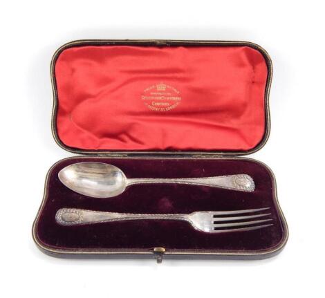 A Victorian fork and table spoon