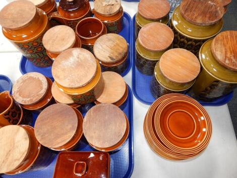 A group of Hornsea pottery storage jars