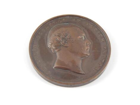 A WIlliam Wyon bronze Art Union of London medallion 1843