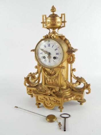 A French late 19thC ormolu mantel clock