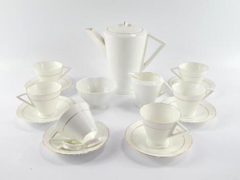 A Shelley Art Deco porcelain part coffee service