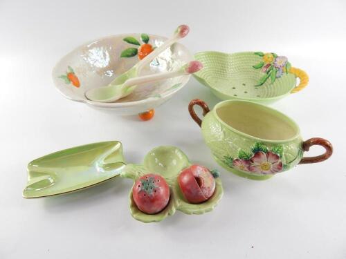 Carltonware Wedgwood & Co and Beswick leaf pottery