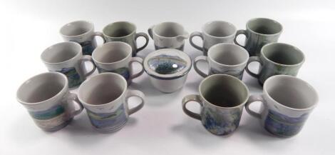 A group of Highland stoneware mugs