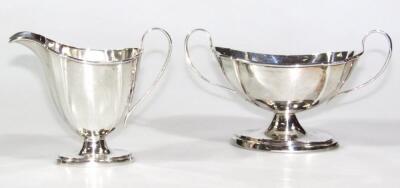 A George V silver three piece tea service - 3