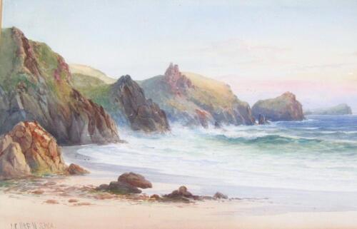 John Clarkson Uren (1845-1932). Cornish coast on a summer's day