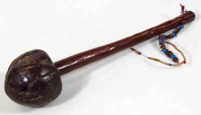 A 19thC Fiji wooden throwing club