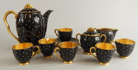 A Carlton ware Noire Royale coffee service