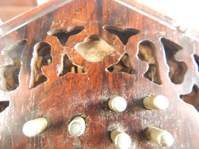 A 19thC rosewood concertina or squeeze box - 4