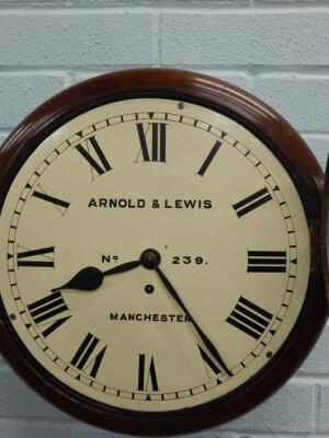 A 20thC mahogany railway wall clock - 2