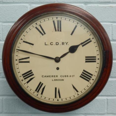 A late 19th/early 20thC railway wall clock