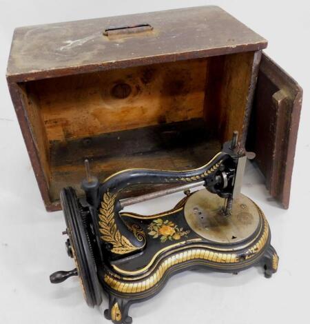 A late 19thC Jones cast iron sewing machine