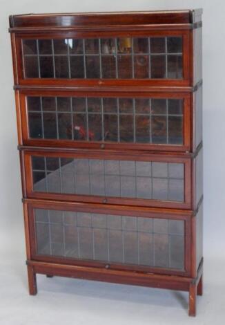 A Globe Wernicke mahogany three sectional solicitor's type bookcase