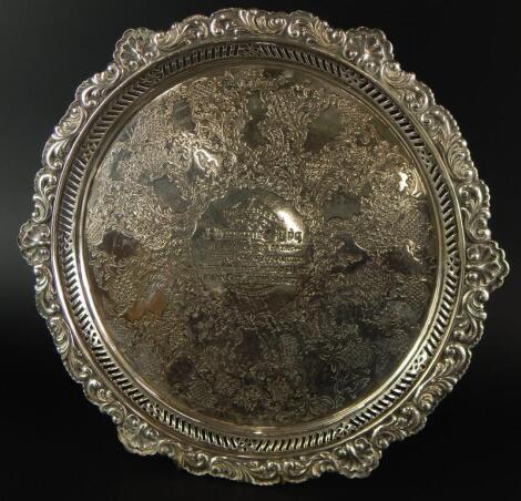 A late Victorian silver salver