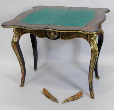 A 19thC Boulle fold over card table - 2