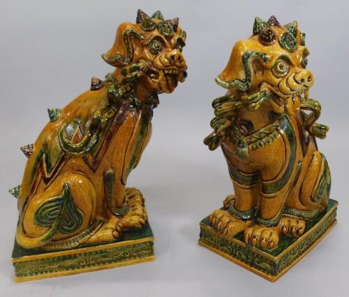 A pair of large oriental style temple dragons