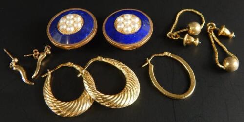 Various earrings and cufflinks