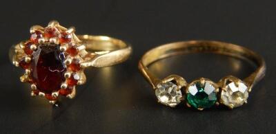 A 9ct gold dress ring and another