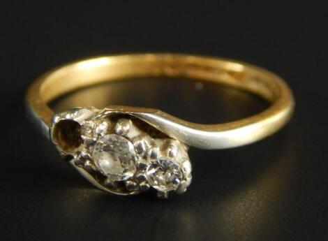 A three stone dress ring