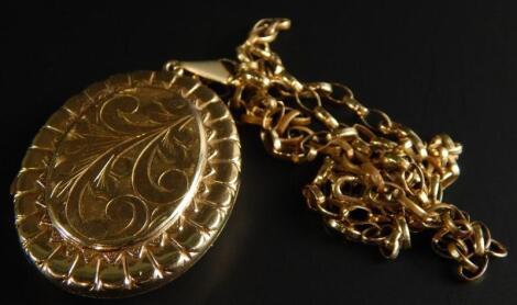 A 9ct gold locket and chain