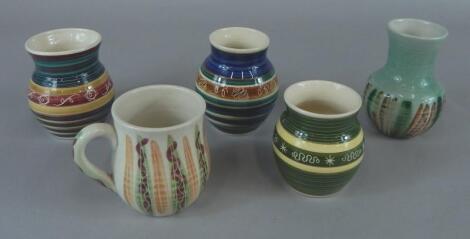 Five items of Isle of Wight pottery