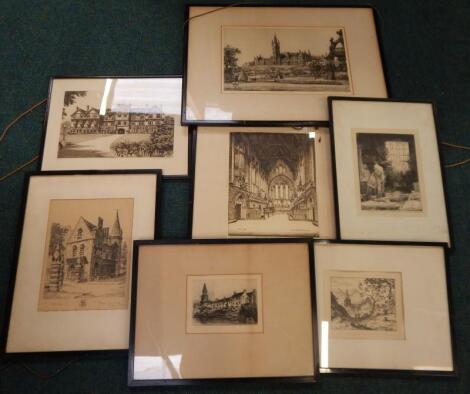 Various early 20thC etchings