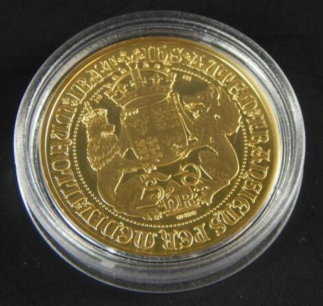 A King Henry VIII half sovereign reproduction