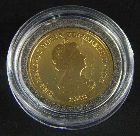 A 2008 Tristan da Cunha Trafalgar half guinea coin