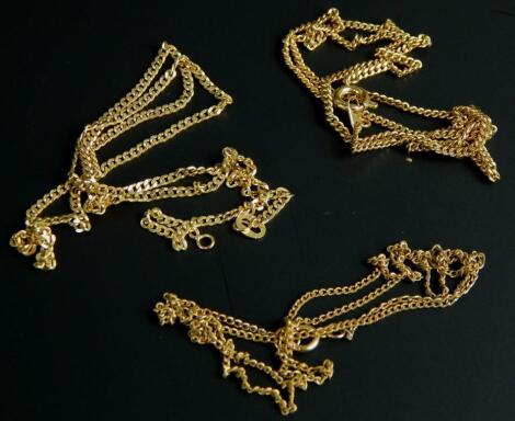 Two 9ct gold chains and another