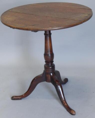 A 19thC oak and beech occasional table