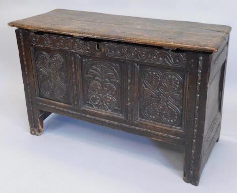 A 17thC oak coffer