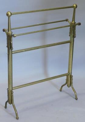 A late 19th/early 20thC cylindrical brass towel rail