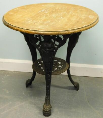 A Britannia cast iron pub table