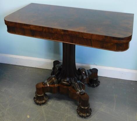 A William IV rosewood card table