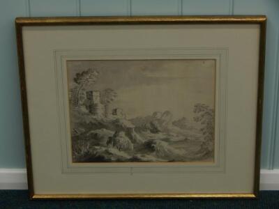 William Gilpin (1724-1804). A castle in a rocky landscape - 2