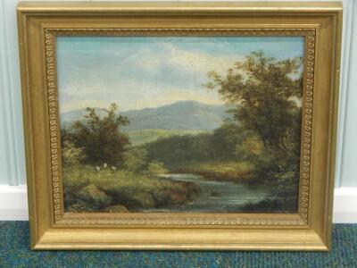 R Marshall (19thC). River landscape - 2