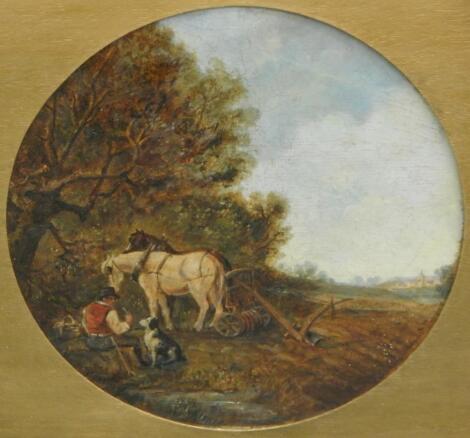 T E Herring (19thC). Country scene with farmer