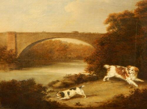 Henry Bernard Chalon (1770/1-1849). Spaniels in river landscape