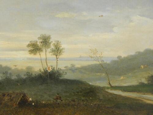 Reguier? (19thC). Hunter in river landscape