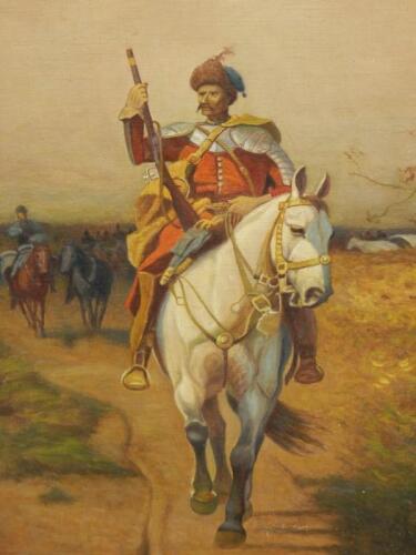 Antoni Piotrowski (1853-1924). Mounted huntsman