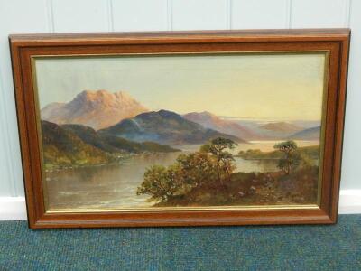 W Richards (19thC). Highland lake scene - 2