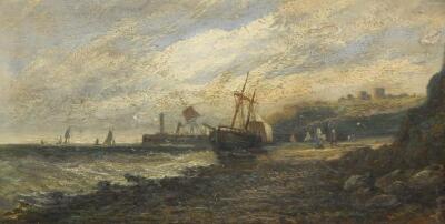 19thC British School. Seascapes with masted ships