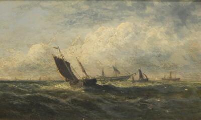 19thC British School. Seascapes with masted ships - 2