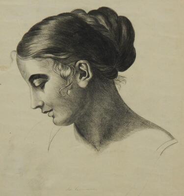 Coudour (19thC). Head and shoulders study of a woman