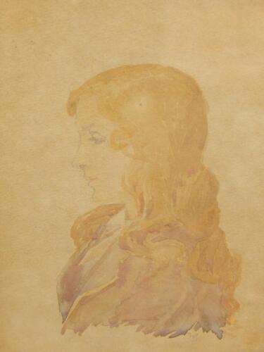 19thC British School. Head and shoulders study of a young woman