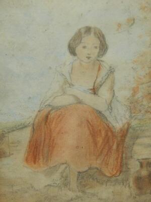 19thC British School. Head and shoulders study of a young woman - 2